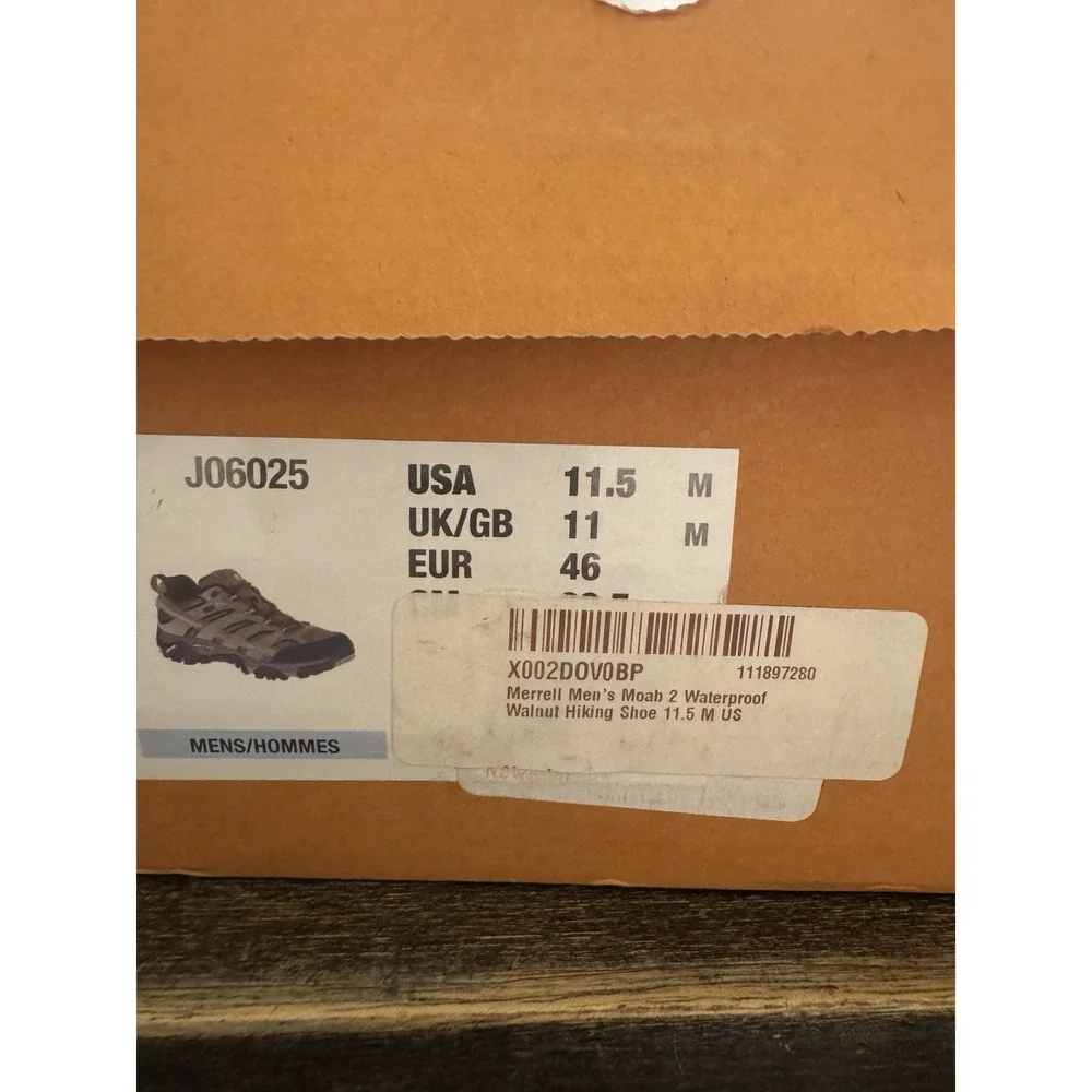 Merrell Moab 2 WP Size 11.5 Walnut Hiking Gorpcore Outdoors